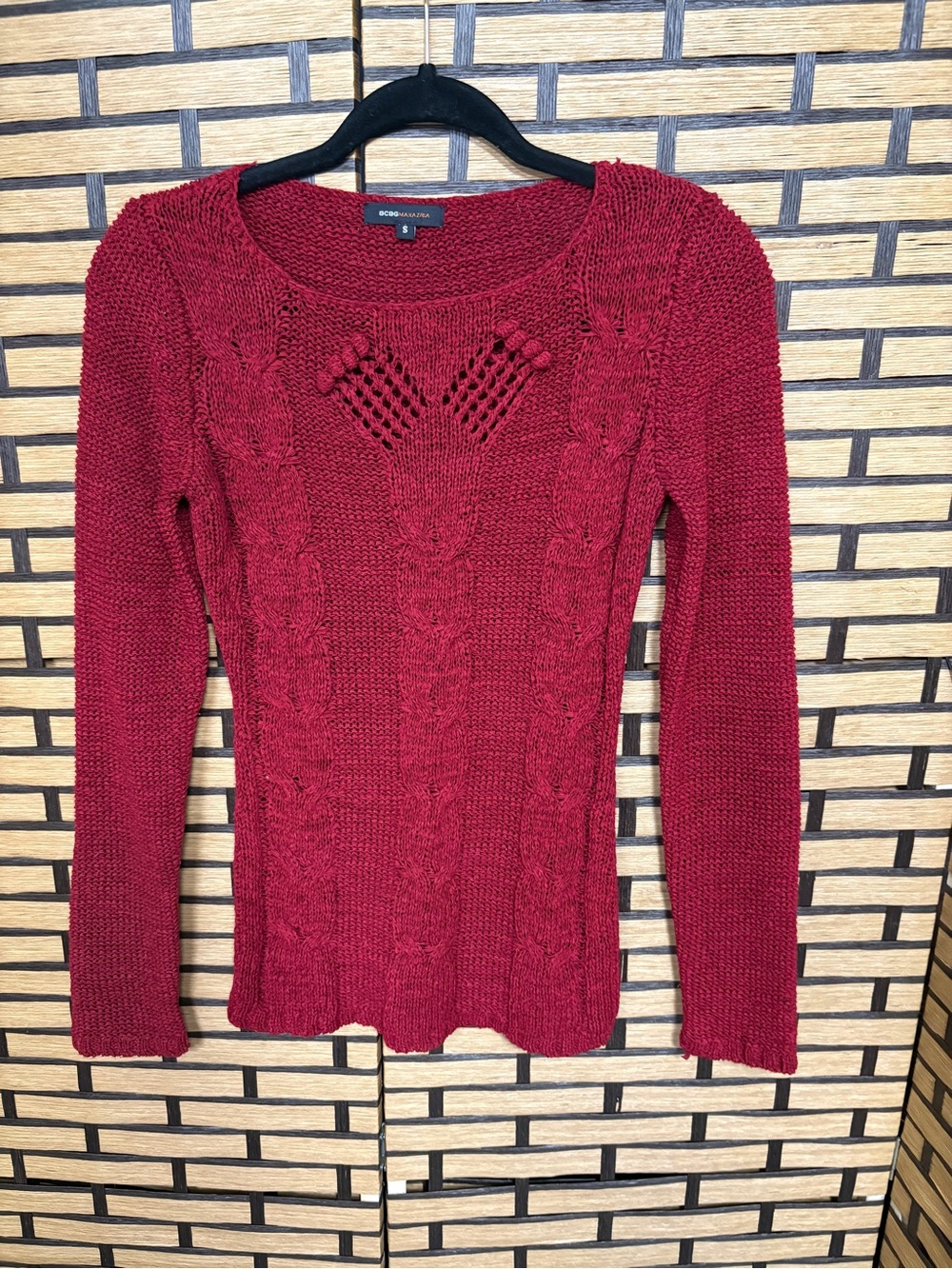 BCBGMaxazria burgundy sweater size small